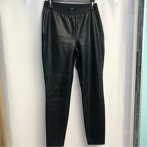 Tyler Boe Black Faux Leather Stretch Leggings 10